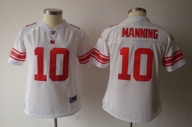 Giants #10 Eli Manning White Women's Team Color Stitched NFL Jersey